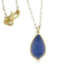 Teardrop Blue Chalcedony necklace