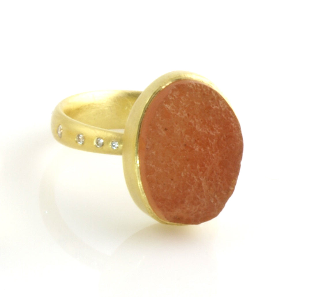 Orange Chalcedony ring