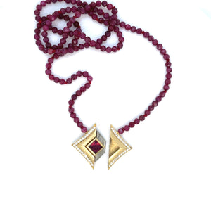 Tourmaline & Ruby clasp necklace