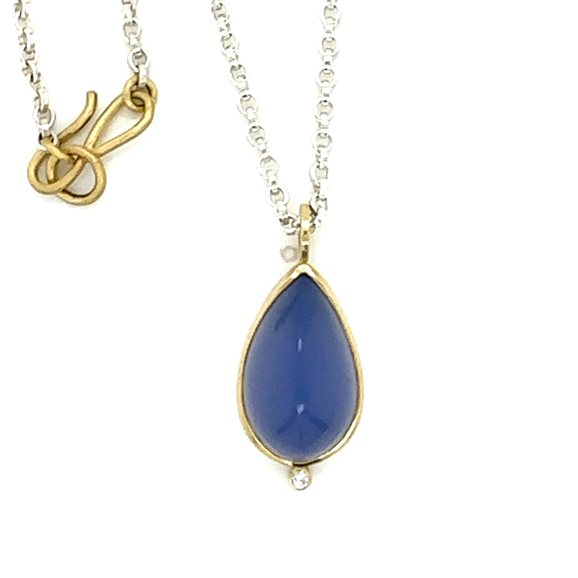 Teardrop Blue Chalcedony necklace