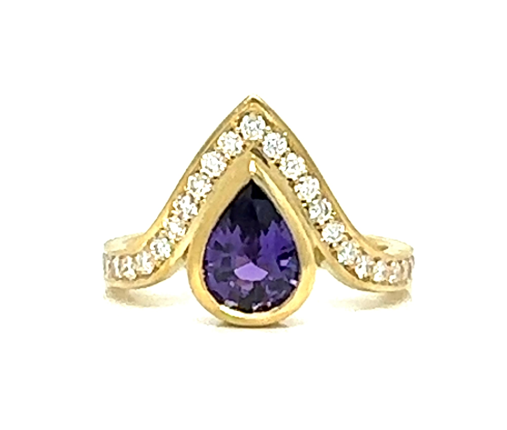 Purple Sapphire V ring