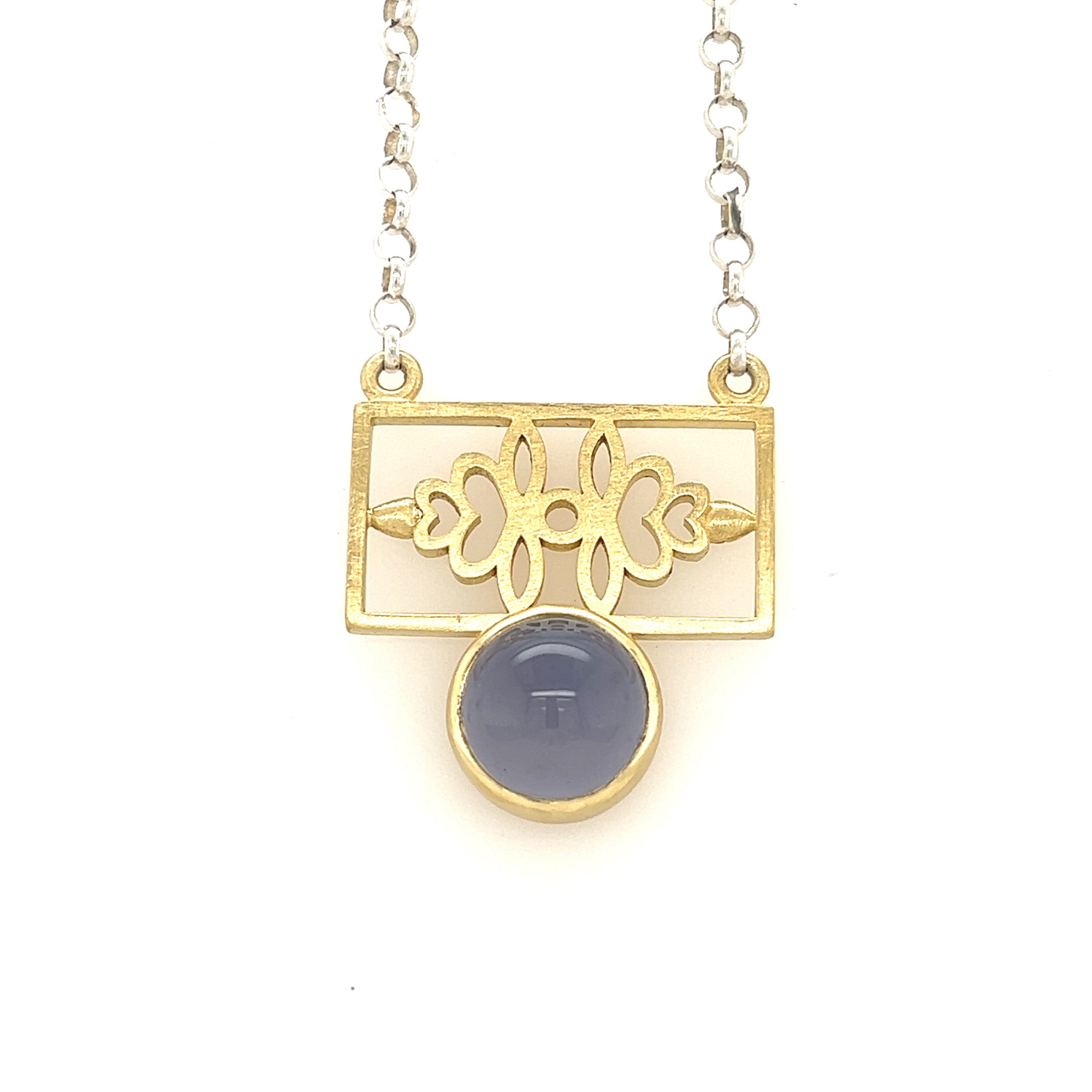 Blue Chalcedony Blossom Necklace