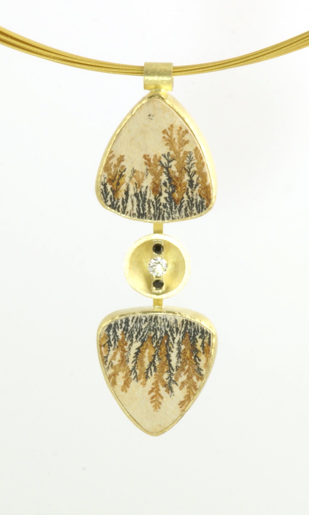 Dendritic Limestone Reflection pendant