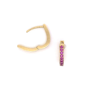 Pink Sapphire Clip Hoops