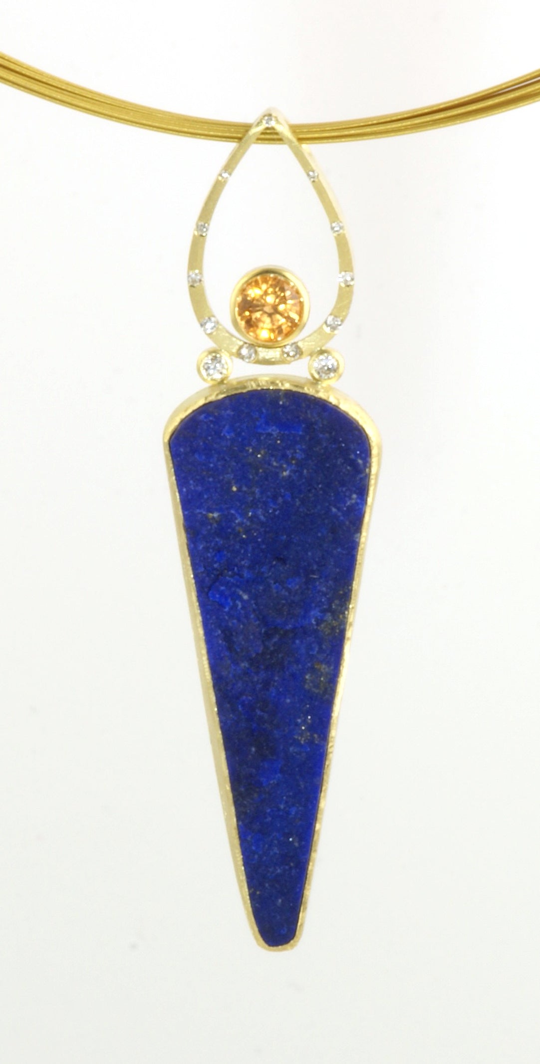 Lapis and Spessertite Garnet pendent