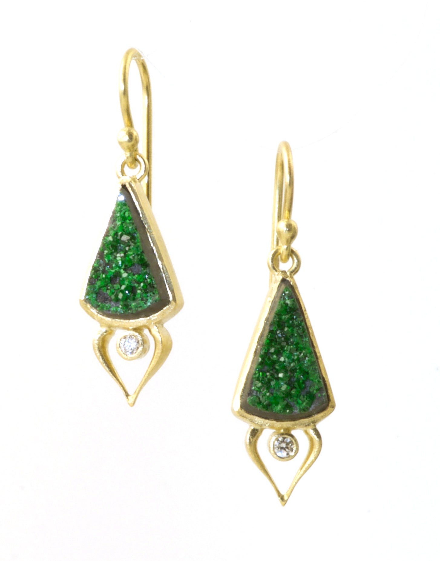 Tsavorite Druzy Earrings