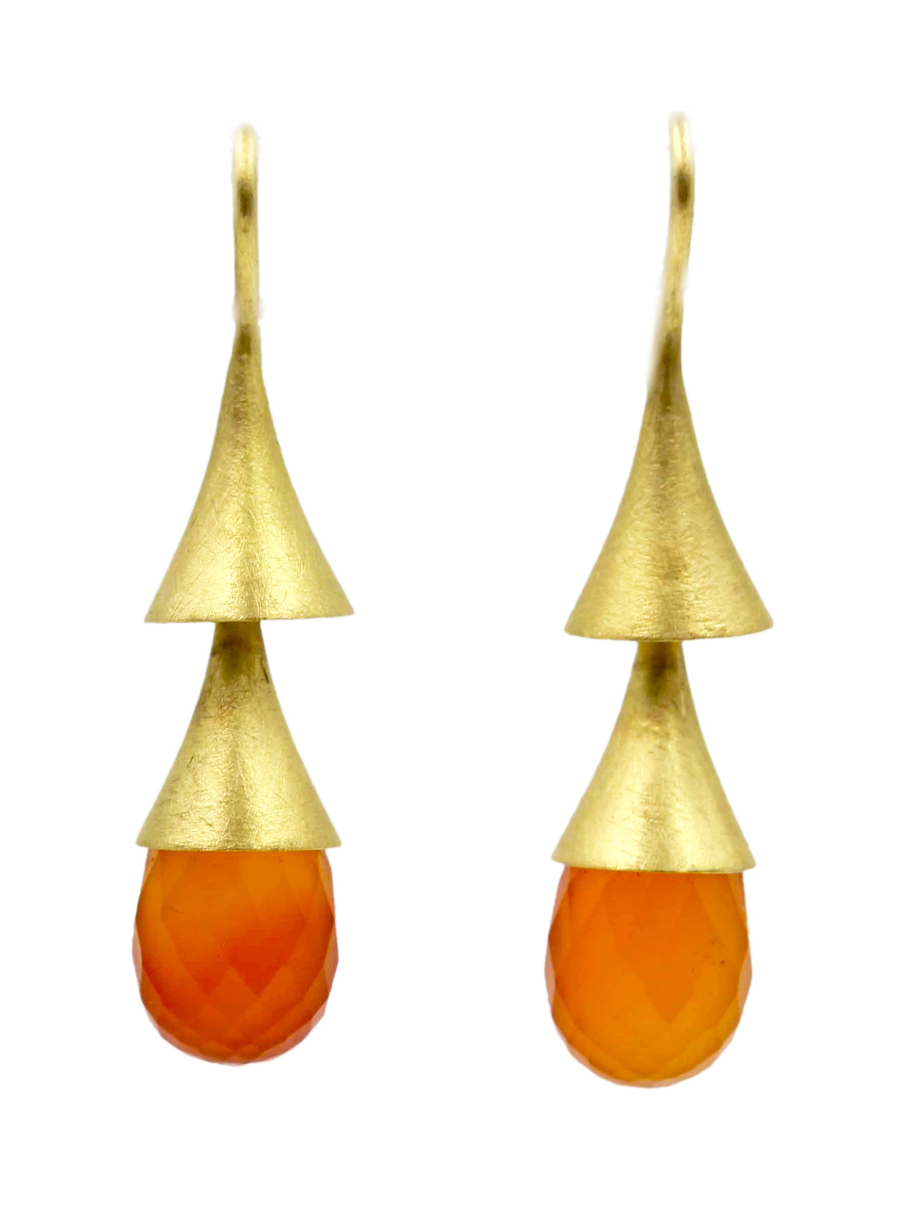 Carnelian bell earrings