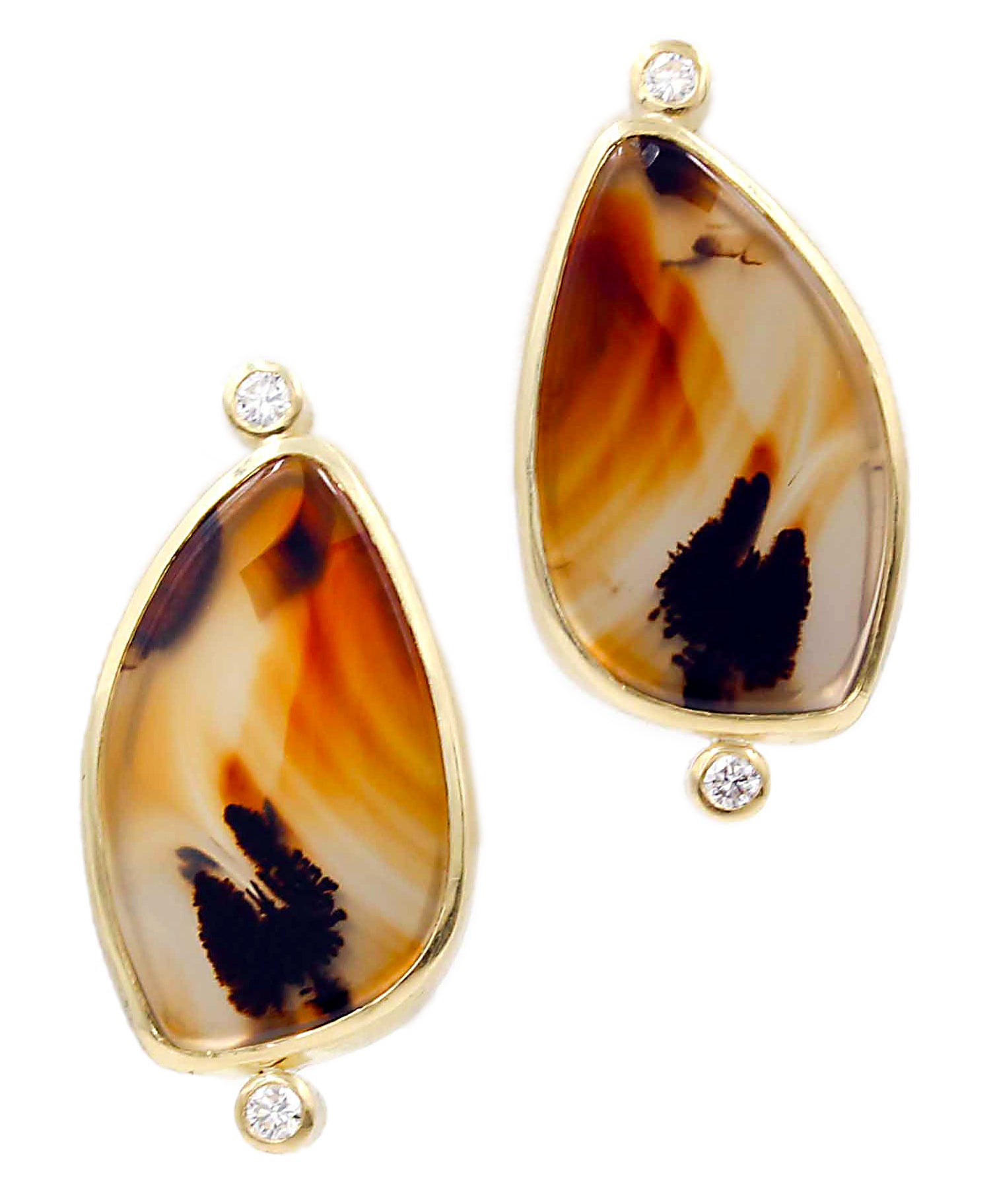 18K Agate Stud earrings