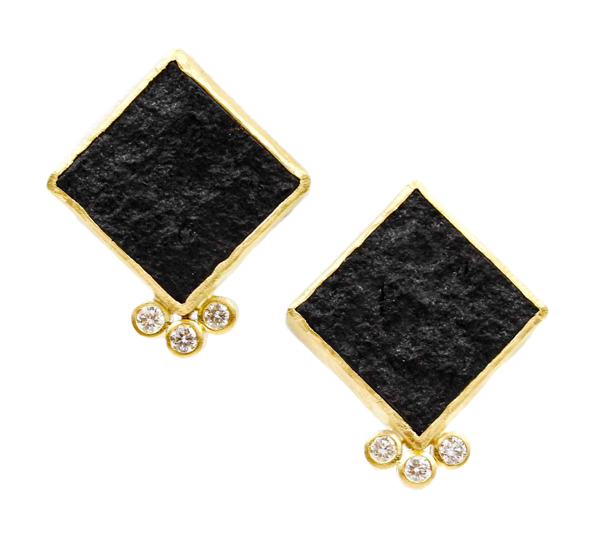 18K Black Jade stud earrings